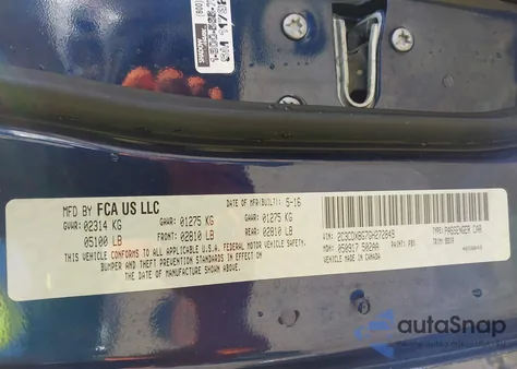 2016 Dodge Charger Se из США, поврежденный, VIN 2C3CDXBG7GH272849